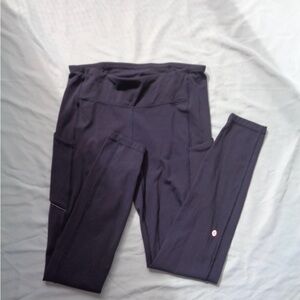 Navy Lululemon Leggings with Side Pockets